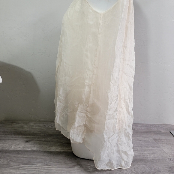 Bella Umbra Cream Tank Top Silk Asymetrical Size S Lightweight‎ Breezy Waterfall - Picture 10 of 12